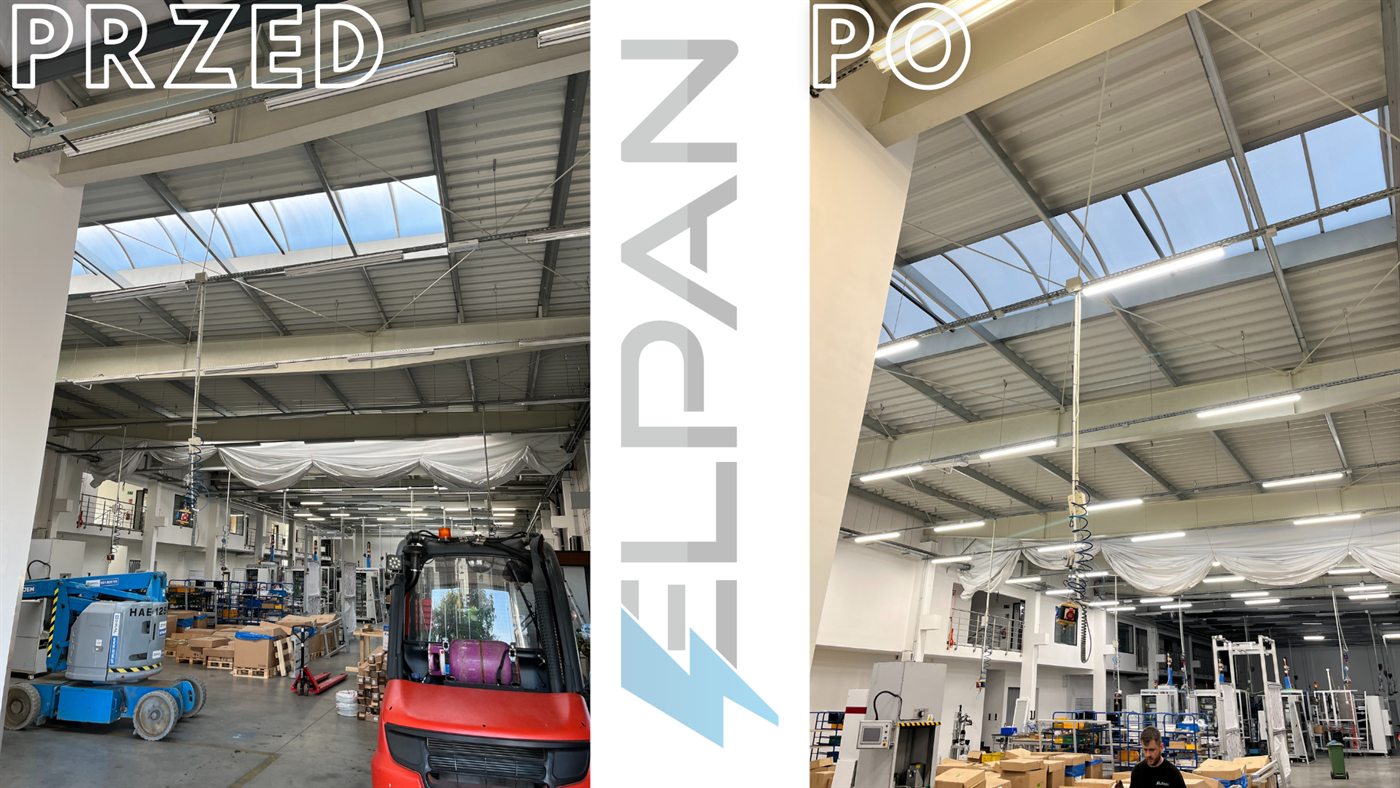 Montaż oświetlenia w hali